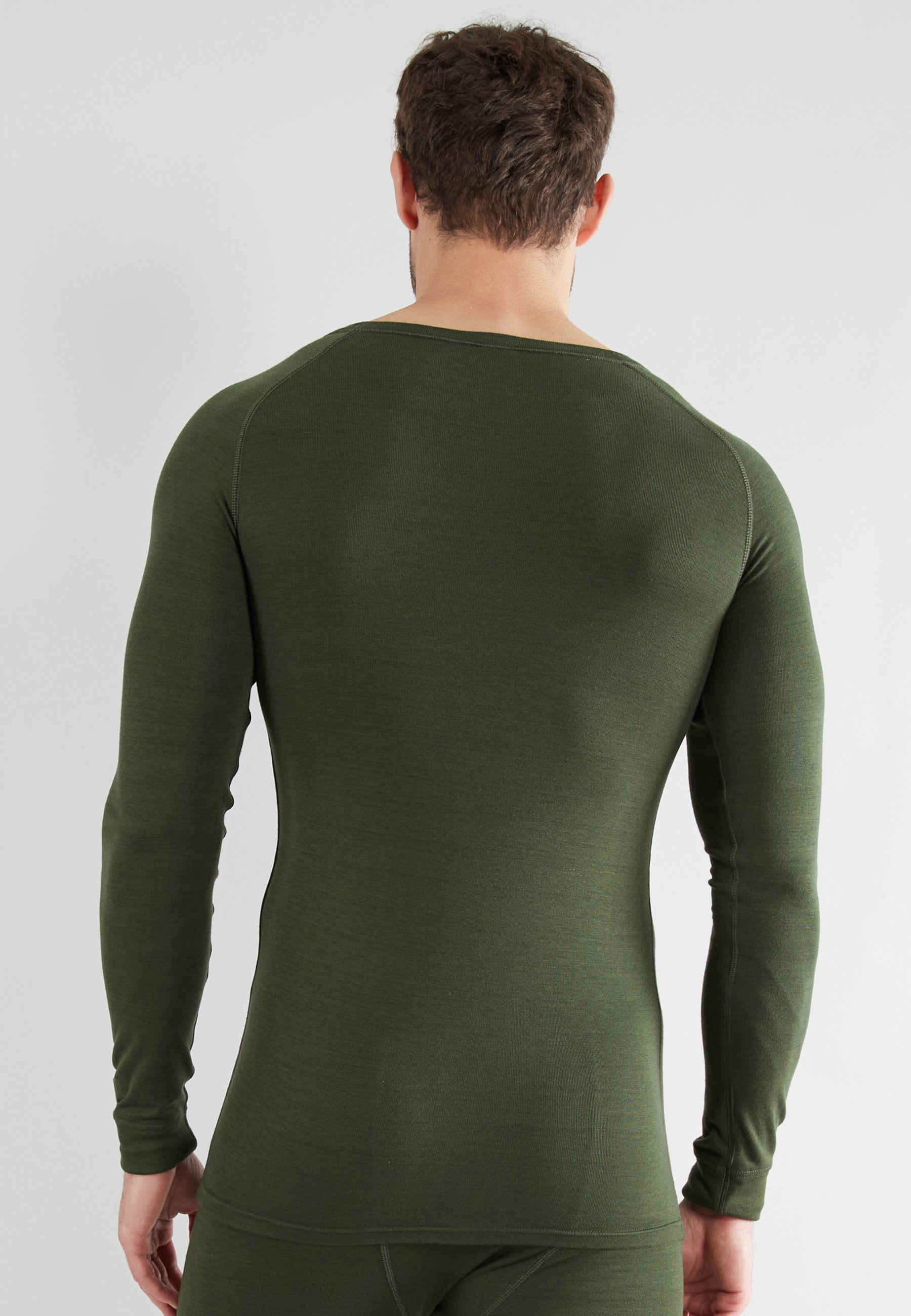 CECEBA men's long-sleeved green plain