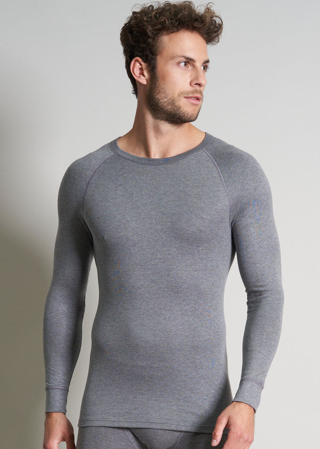 CECEBA Herren Longsleeve grau uni