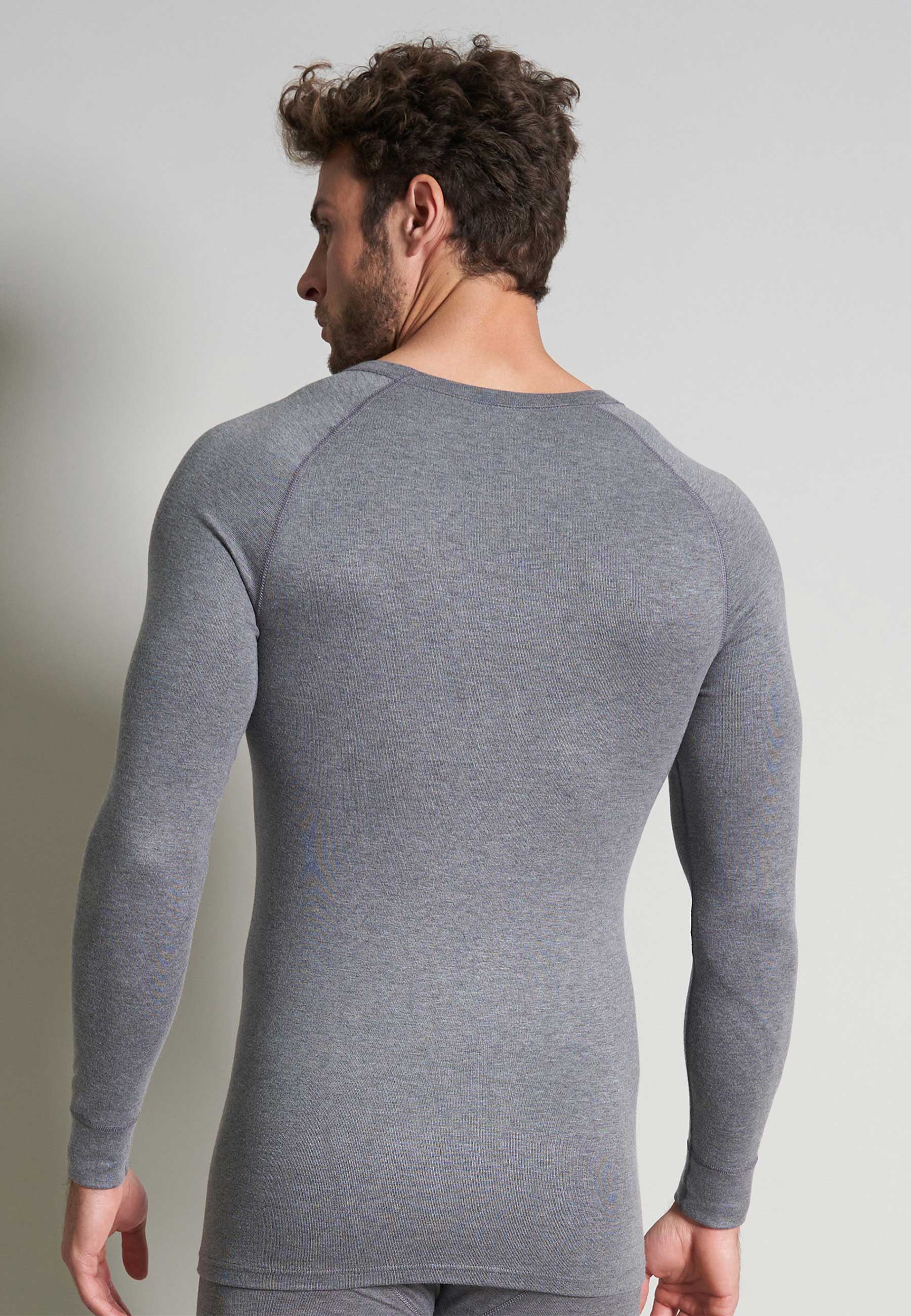 CECEBA Herren Longsleeve grau uni
