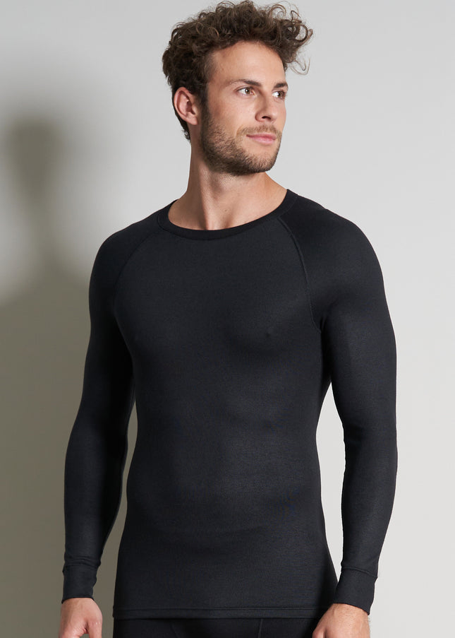 CECEBA men's long-sleeved black plain