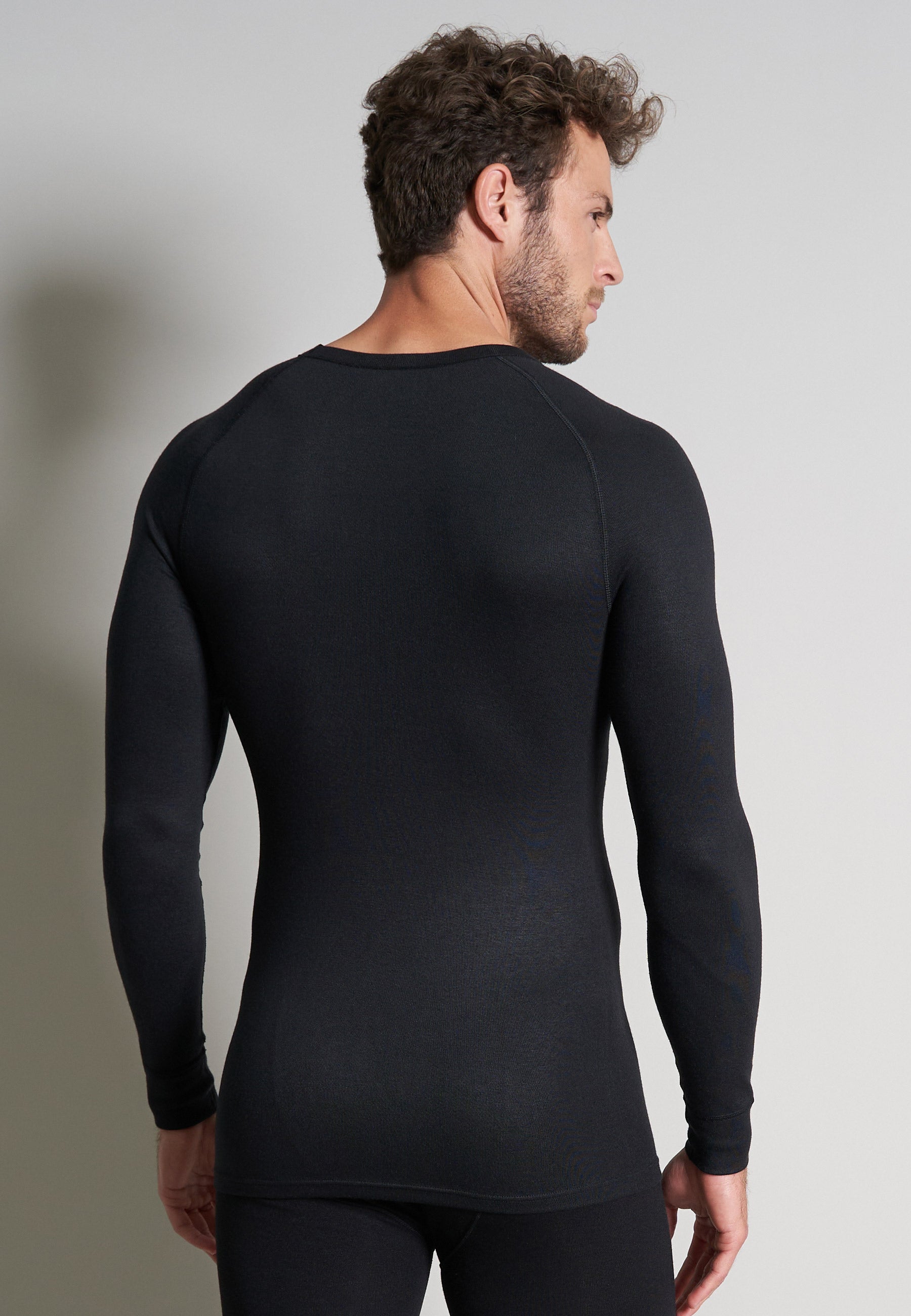 CECEBA Herren Longsleeve schwarz uni