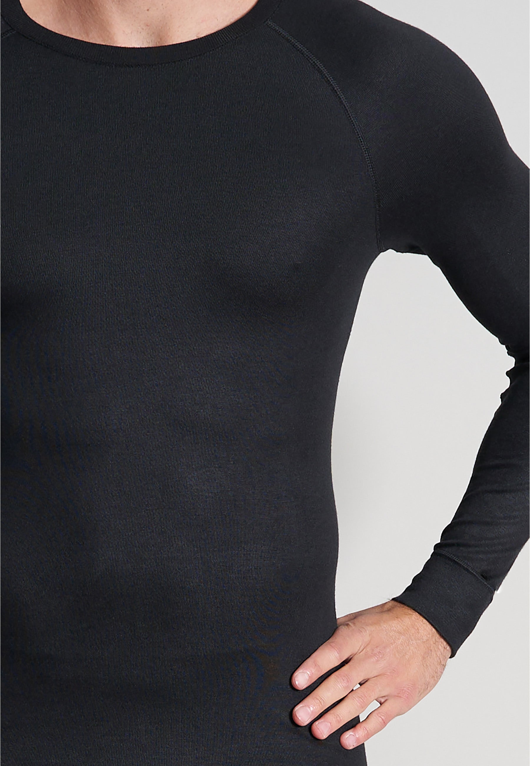 CECEBA Herren Longsleeve schwarz uni