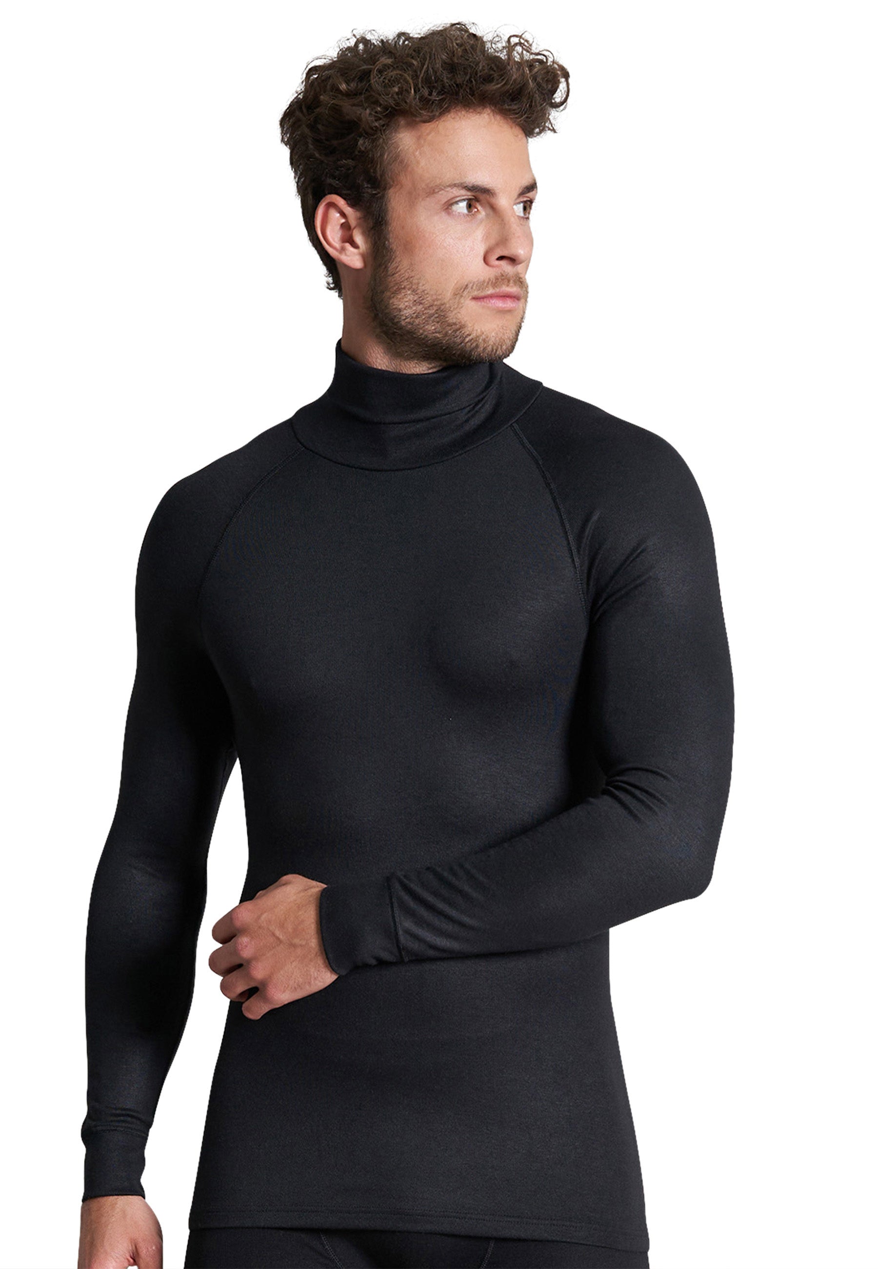 CECEBA Herren Longsleeve schwarz uni