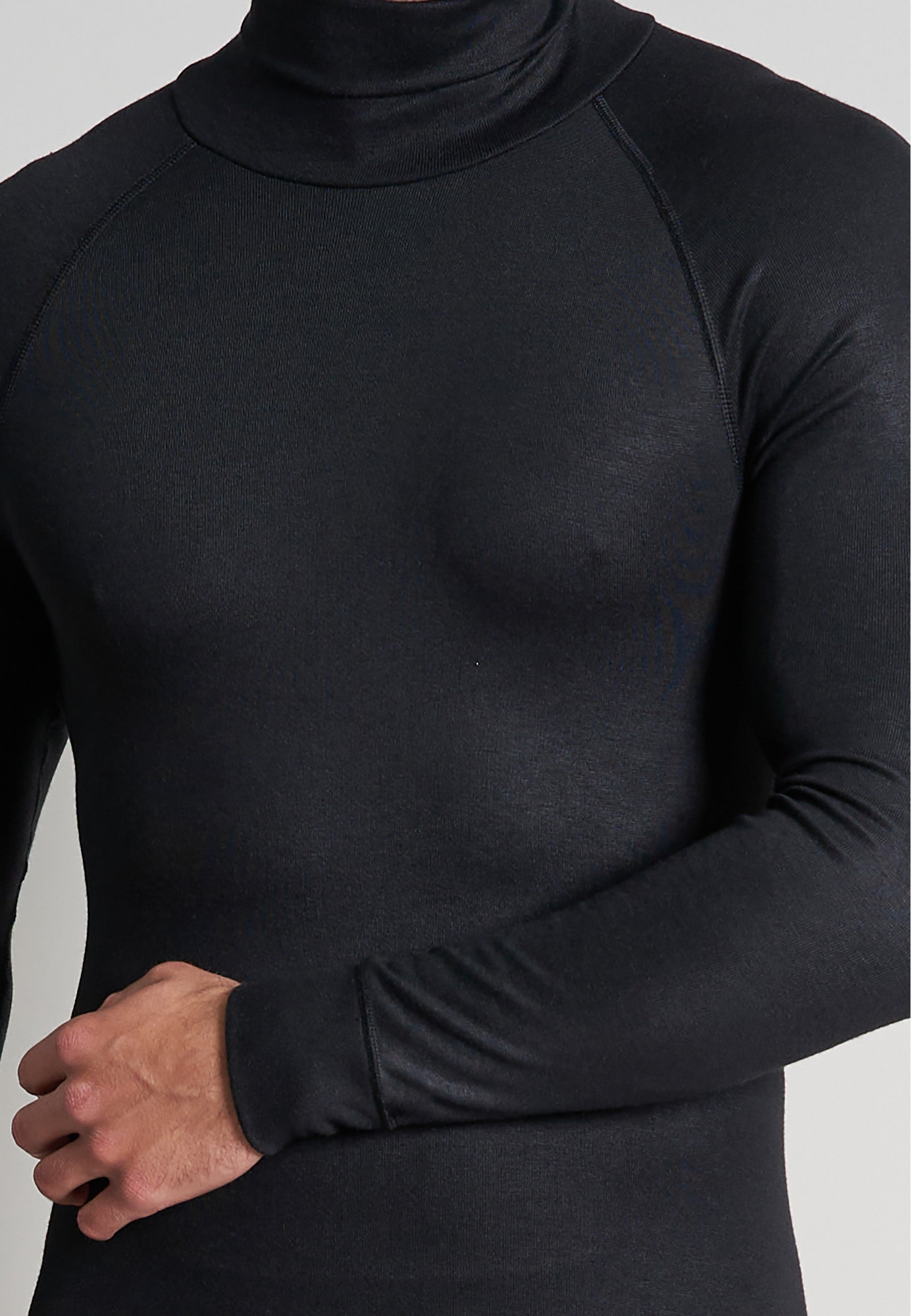 CECEBA Herren Longsleeve schwarz uni