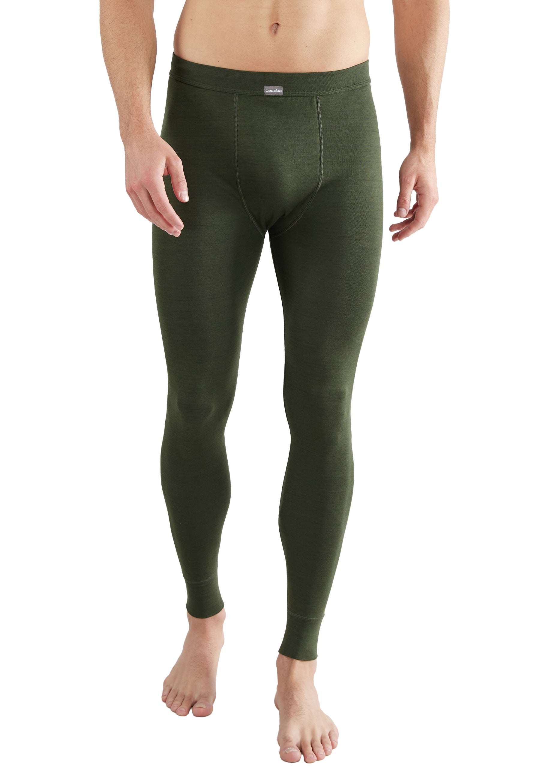CECEBA Herren lange Unterhose grün uni