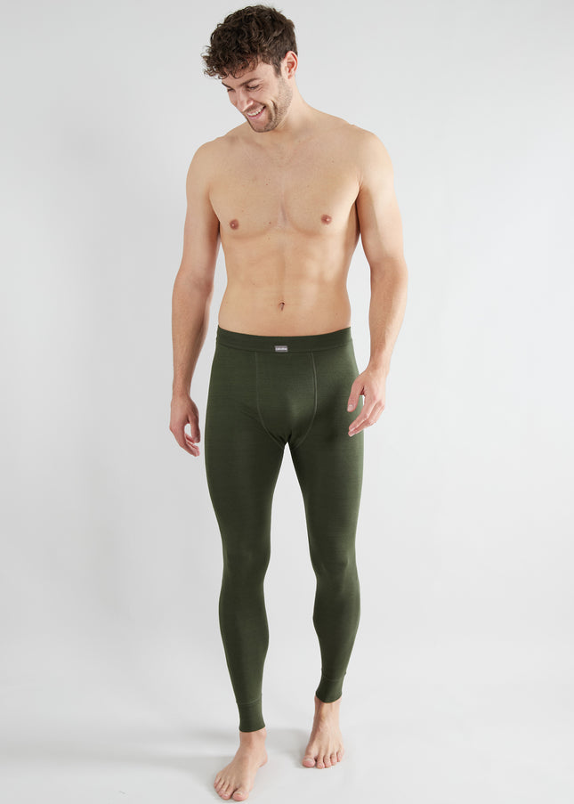 CECEBA Herren lange Unterhose grün uni