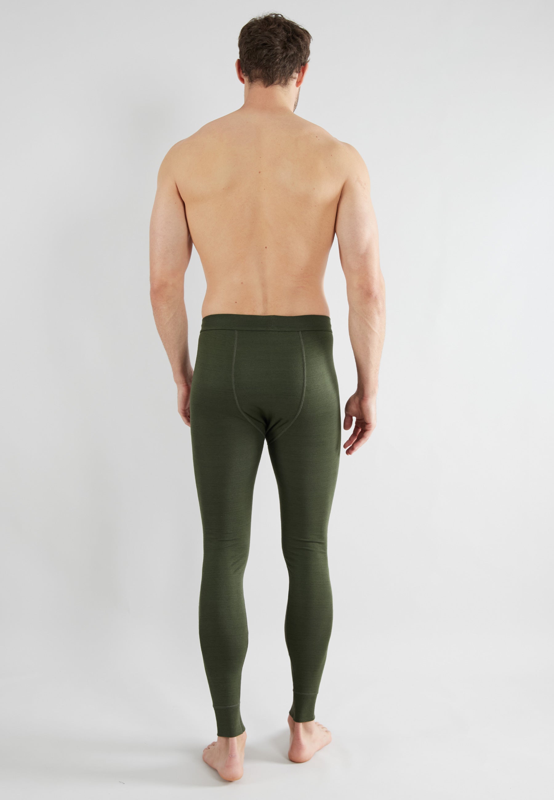 CECEBA Herren lange Unterhose grün uni