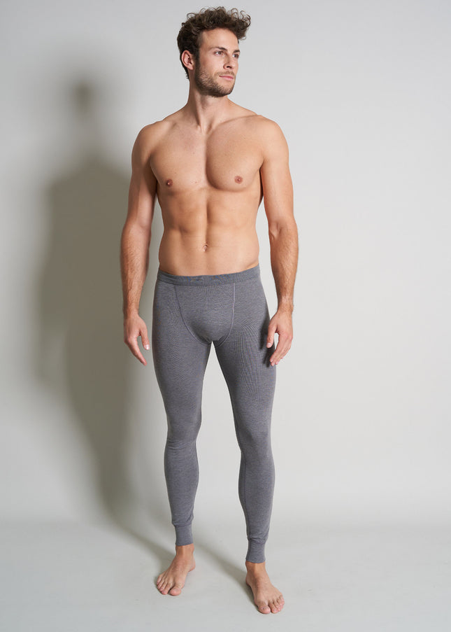 CECEBA Herren lange Unterhose grau uni