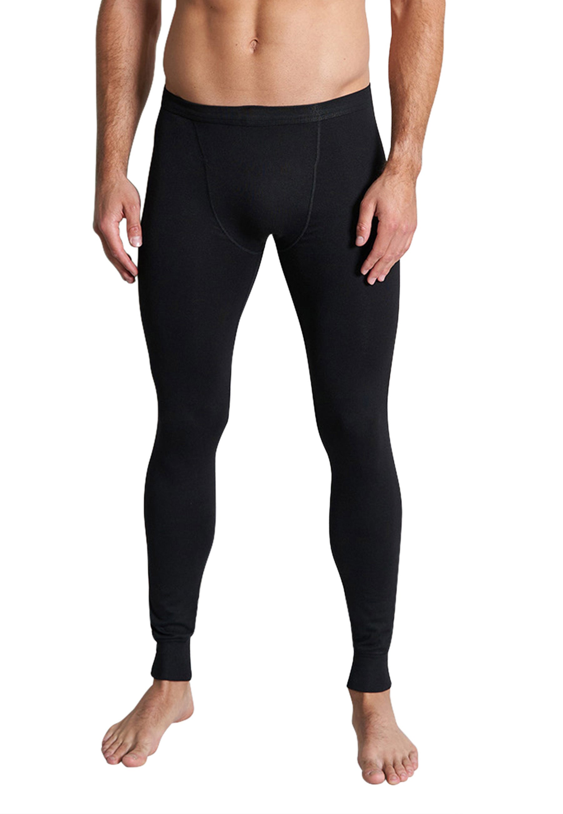 CECEBA Herren lange Unterhose schwarz uni