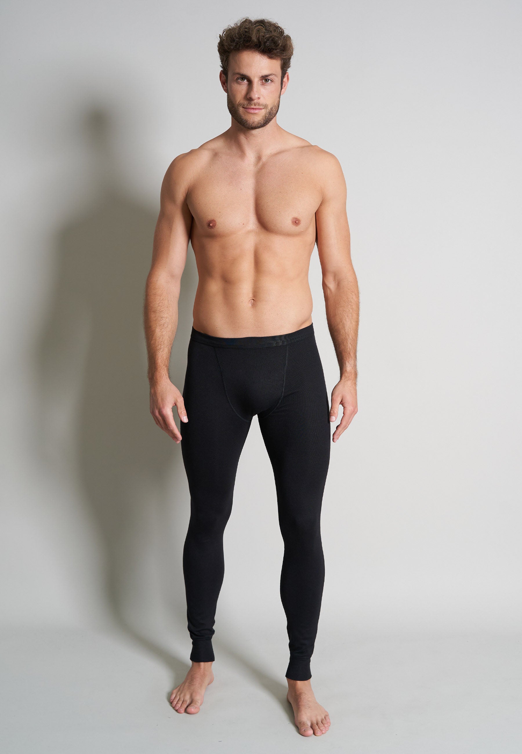 CECEBA Herren lange Unterhose schwarz uni