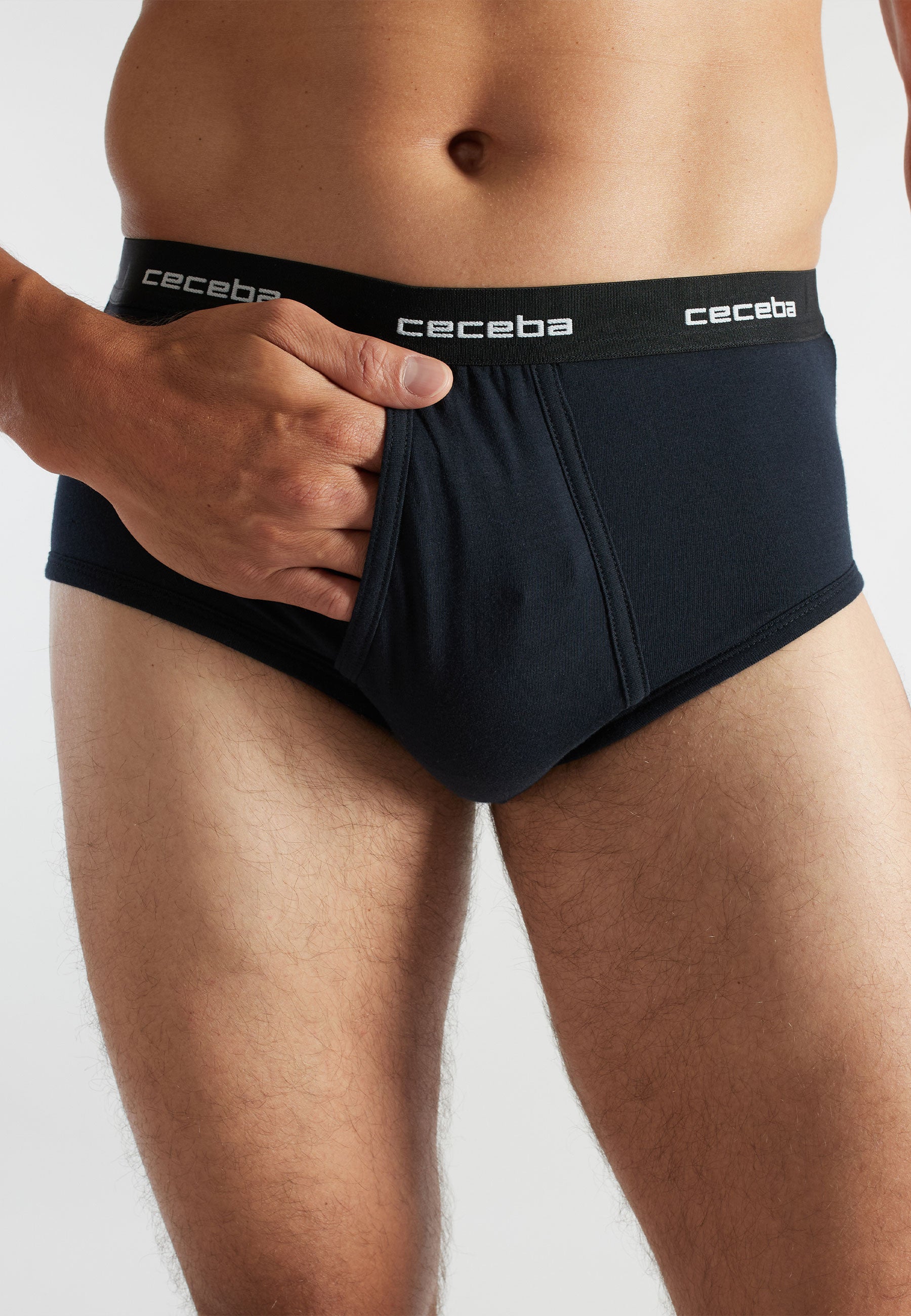 CECEBA Herren Slip blau uni 2er Pack