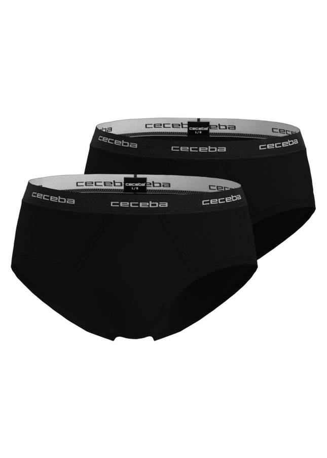 CECEBA Herren Slip schwarz uni 2er Pack