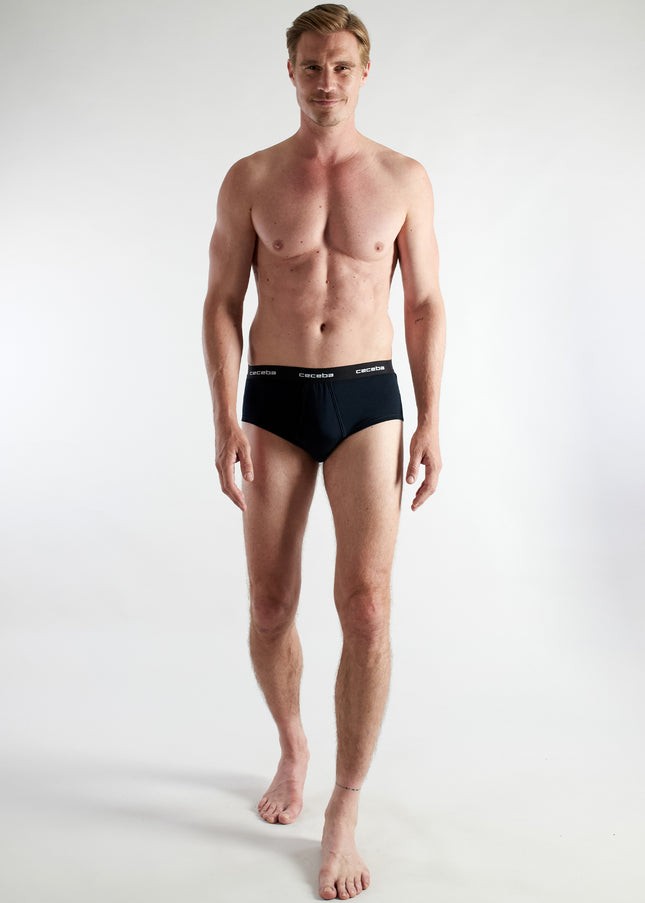 CECEBA Herren Slip schwarz uni 2er Pack