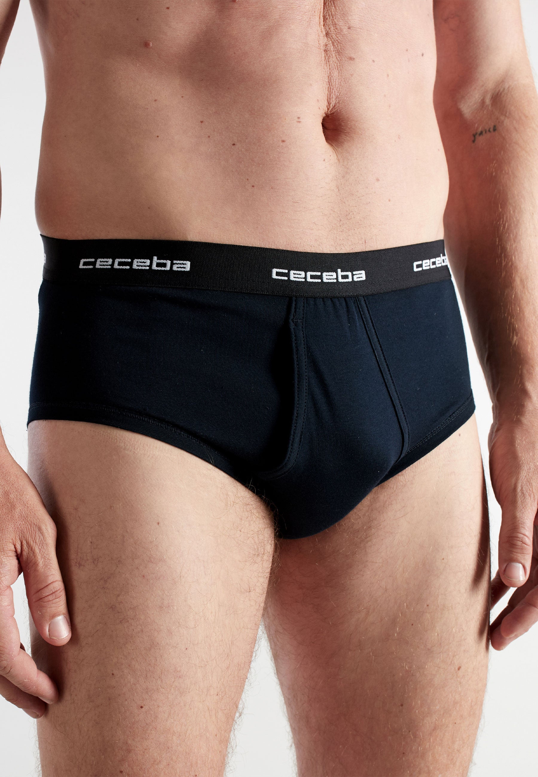 CECEBA Herren Slip schwarz uni 2er Pack