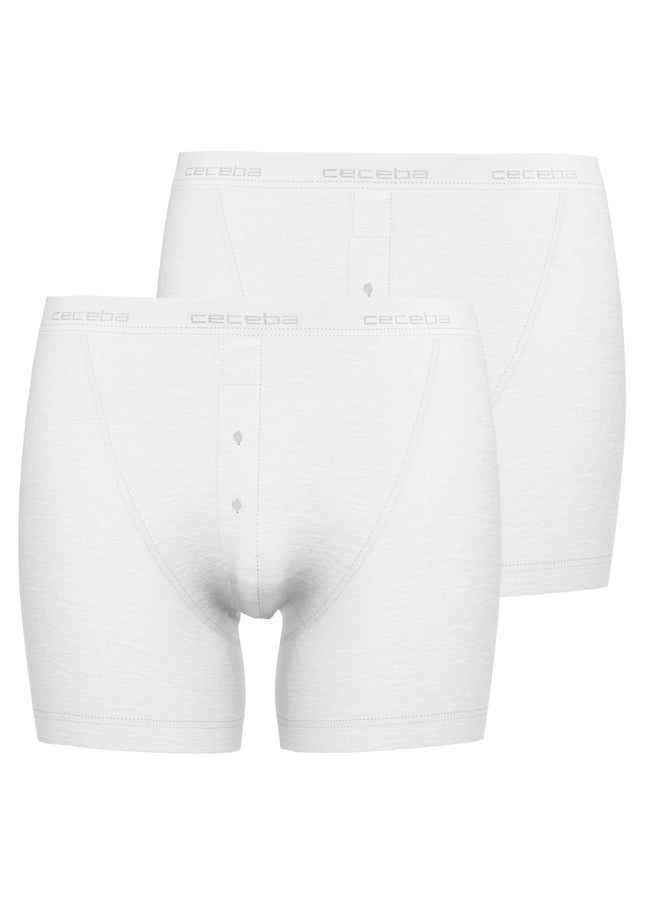 CECEBA Herren Long-Pants weiß uni 2er Pack