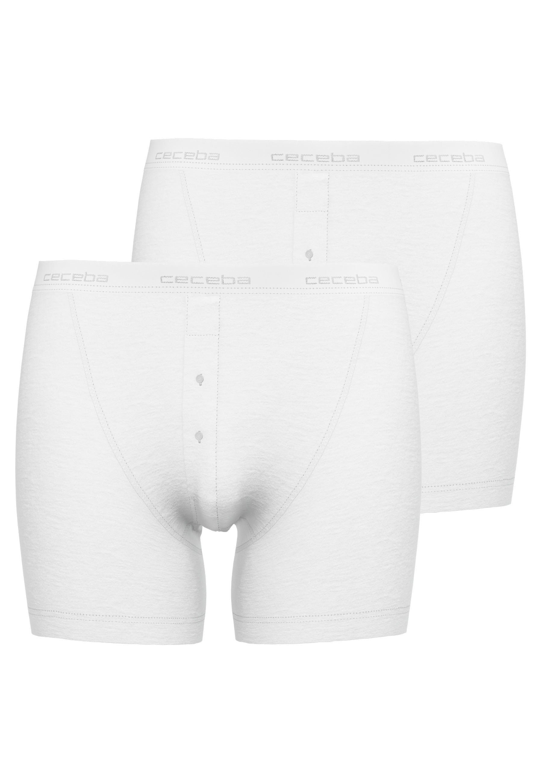 CECEBA Herren Long-Pants weiß uni 2er Pack