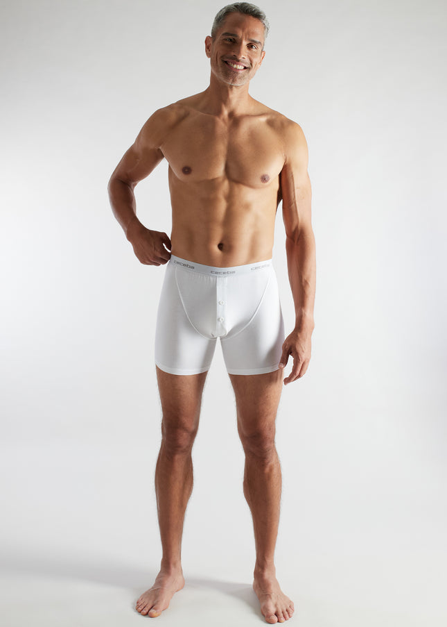 CECEBA Herren Long-Pants weiß uni 2er Pack