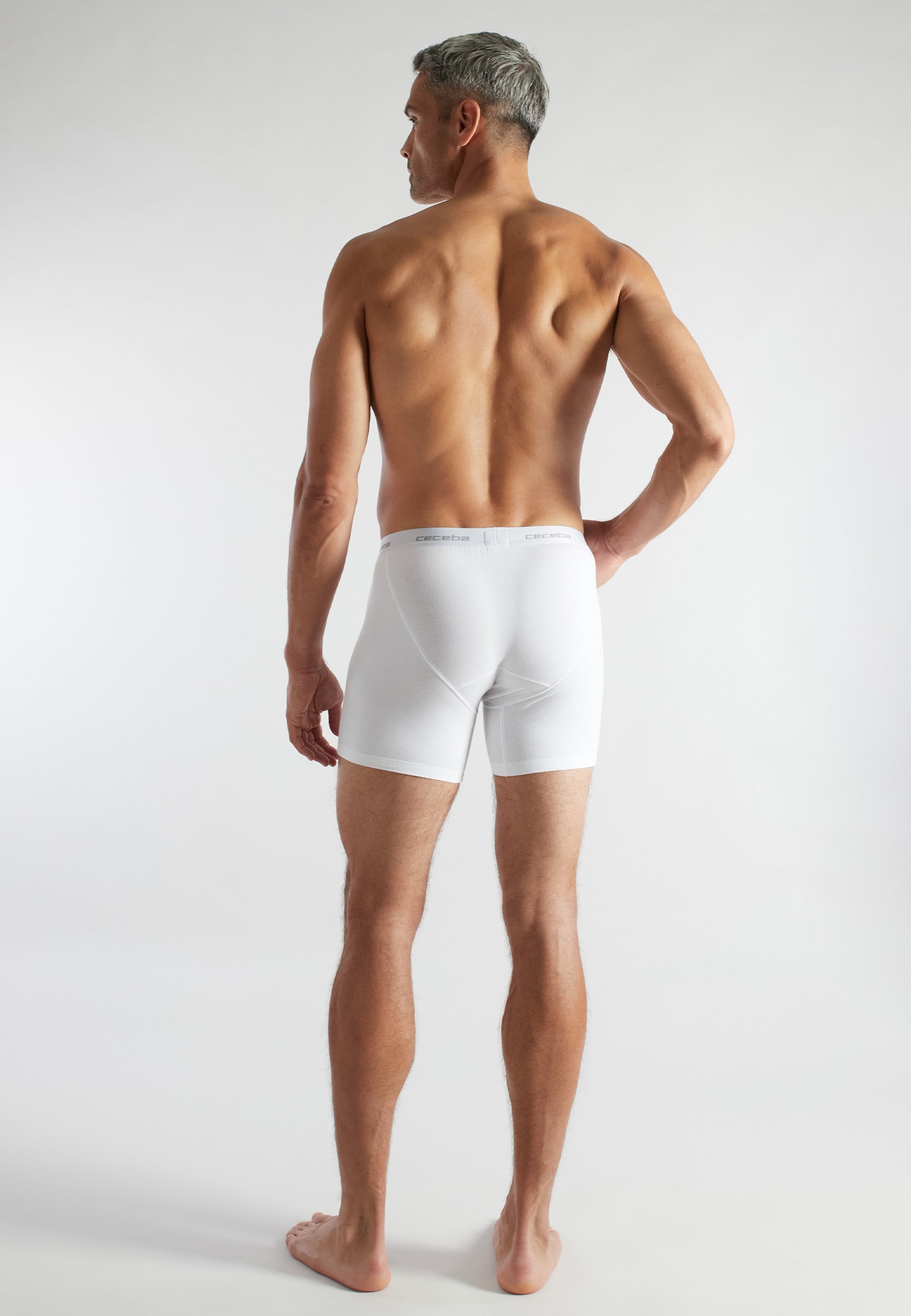 CECEBA Herren Long-Pants weiß uni 2er Pack