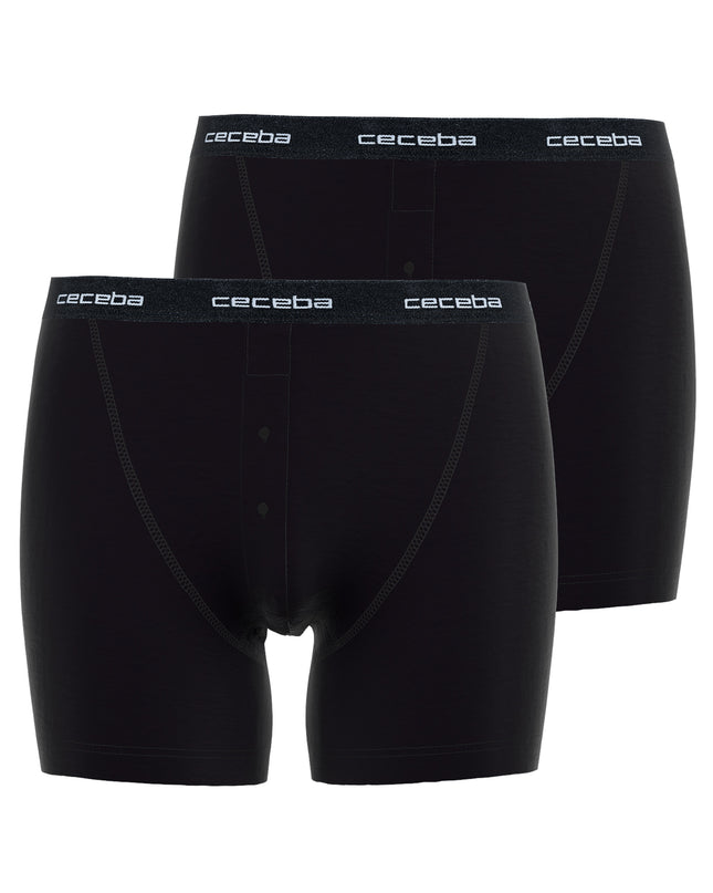 CECEBA men's long pants black plain pack of 2