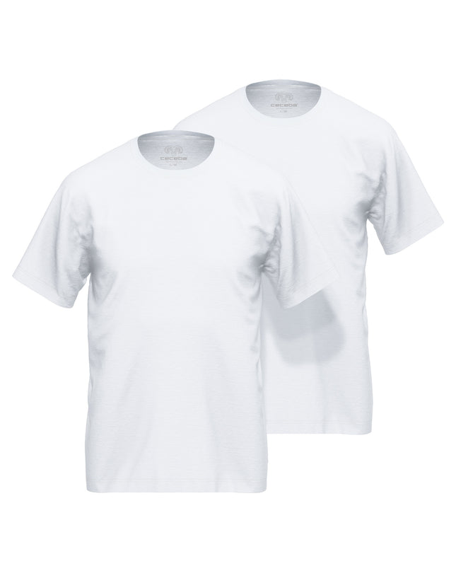 CECEBA Herren Shirt weiß uni 2er Pack