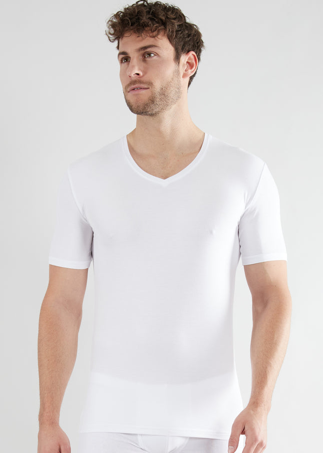 CECEBA Herren Shirt weiß uni 2er Pack