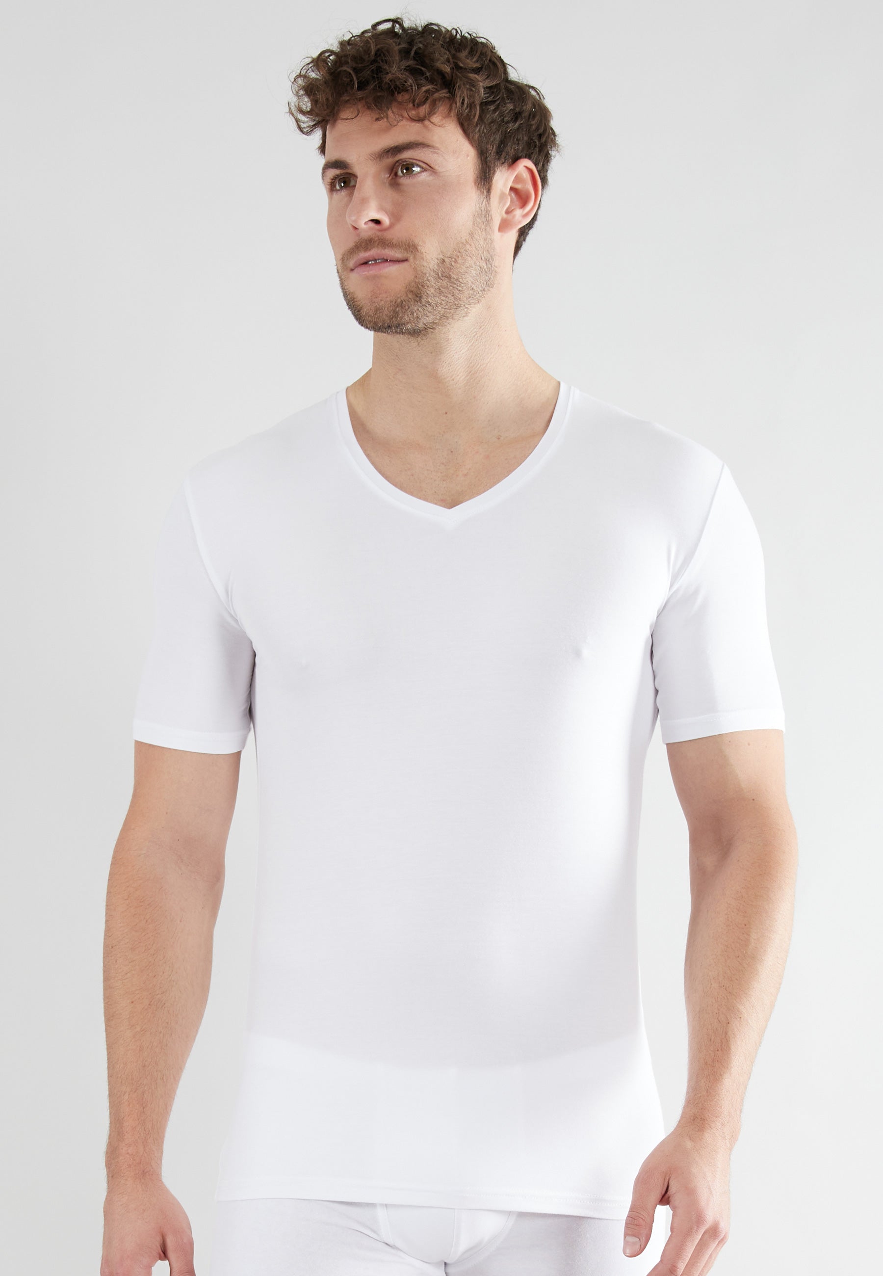 CECEBA Herren Shirt weiß uni 2er Pack