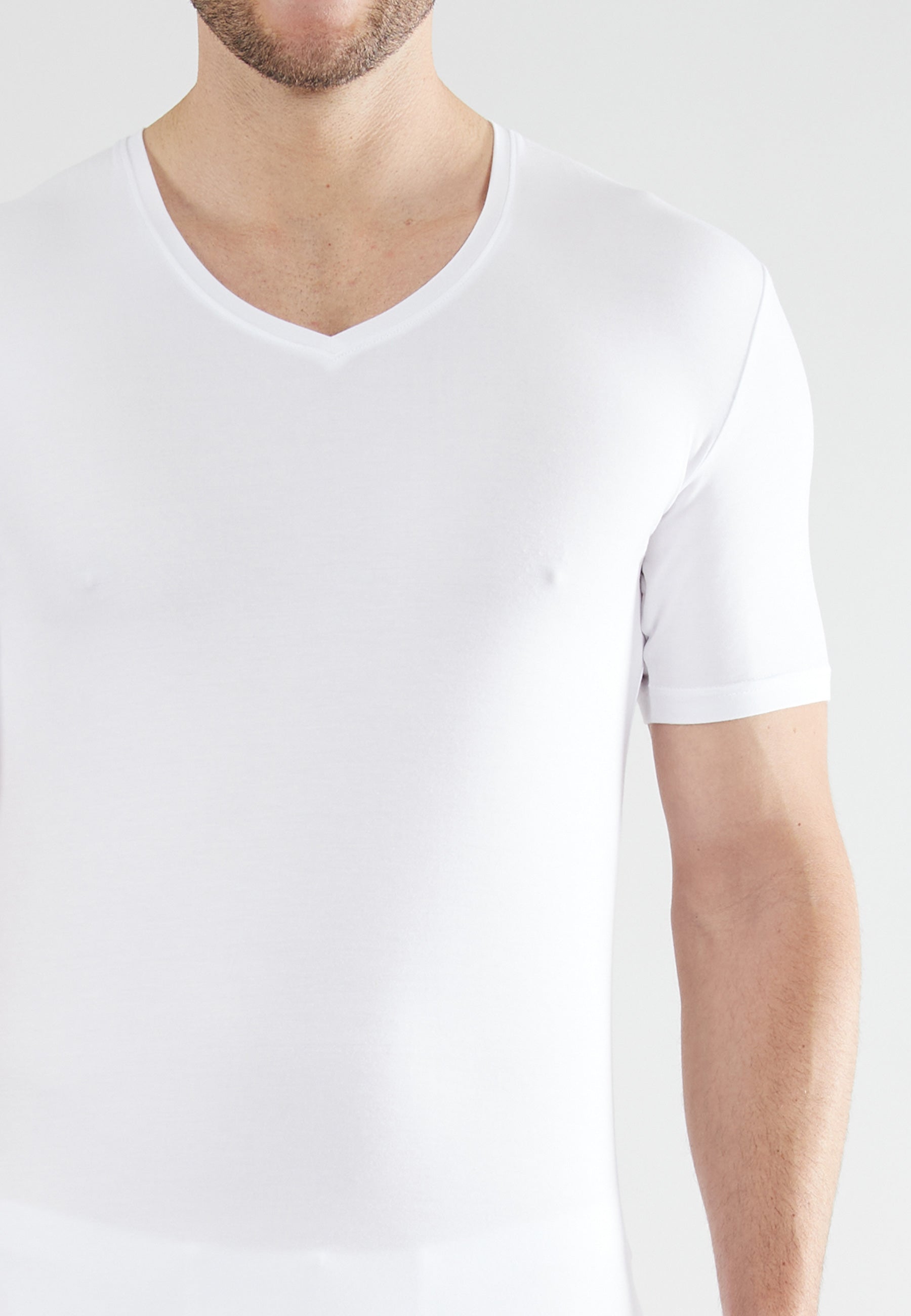 CECEBA Herren Shirt weiß uni 2er Pack