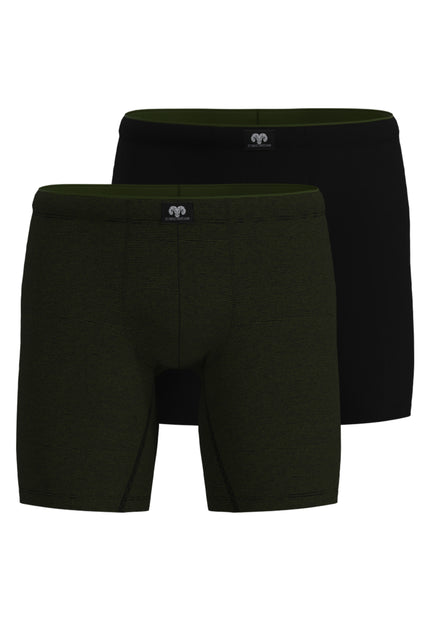 CECEBA Herren Long-Pants grün quergestreift 2er Pack