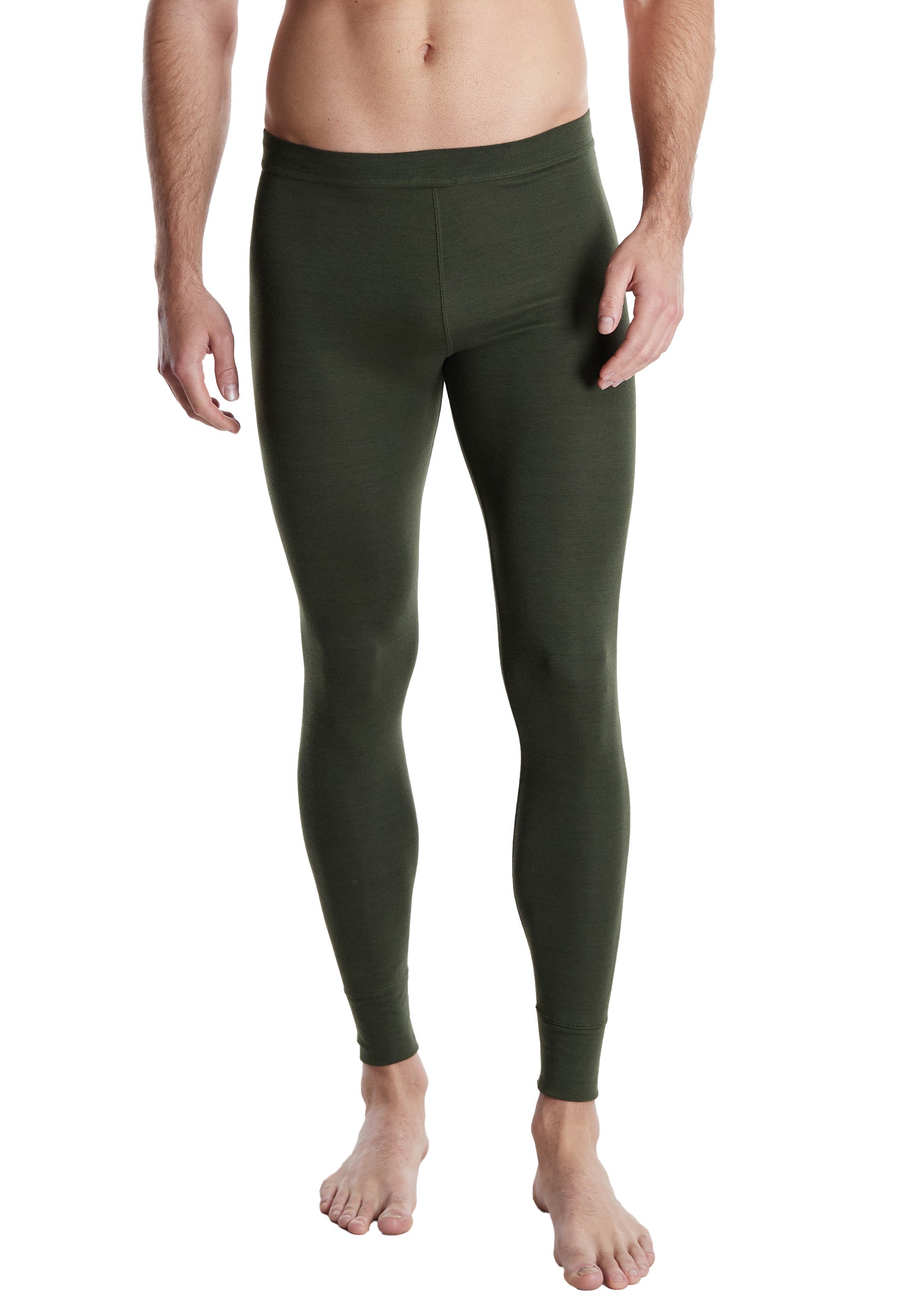 CECEBA Herren lange Unterhose grün uni