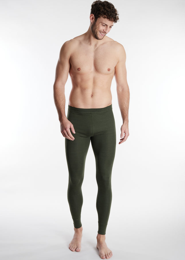 CECEBA Herren lange Unterhose grün uni