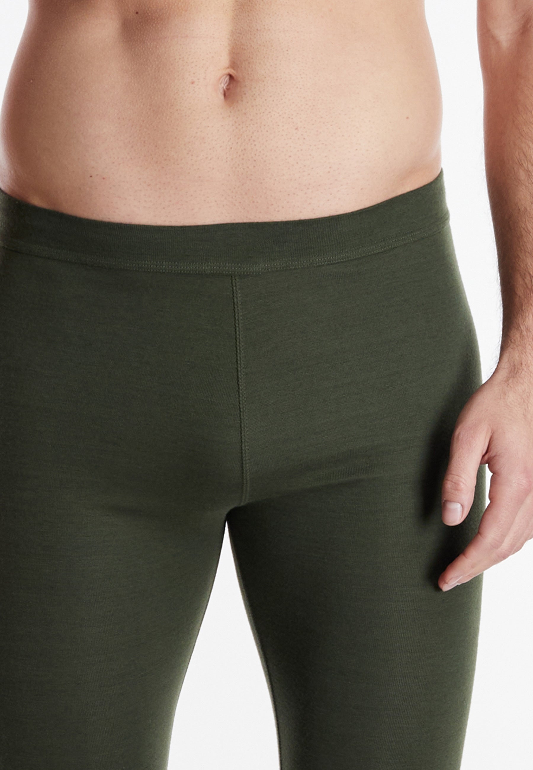 CECEBA Herren lange Unterhose grün uni