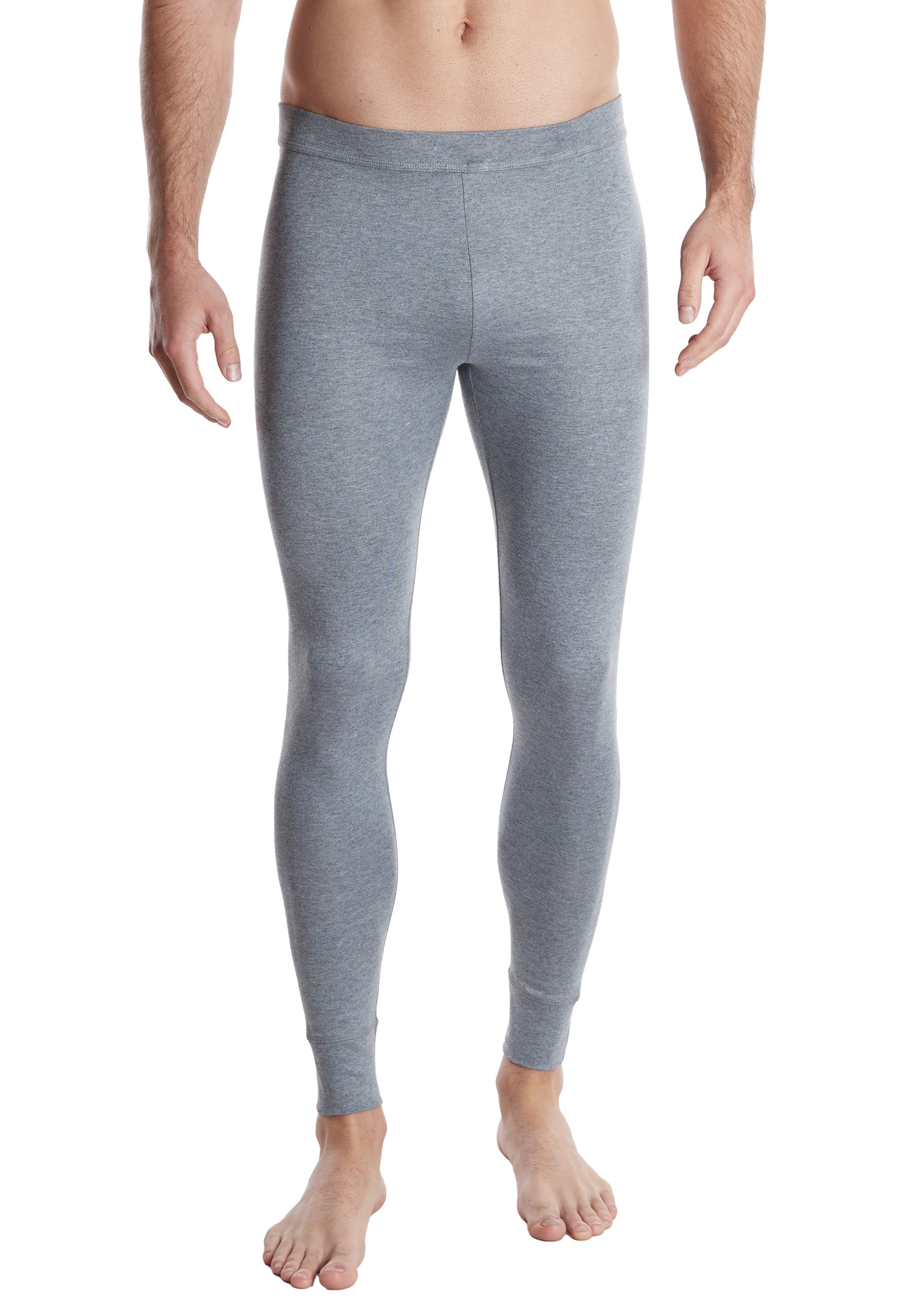 CECEBA Herren lange Unterhose grau uni