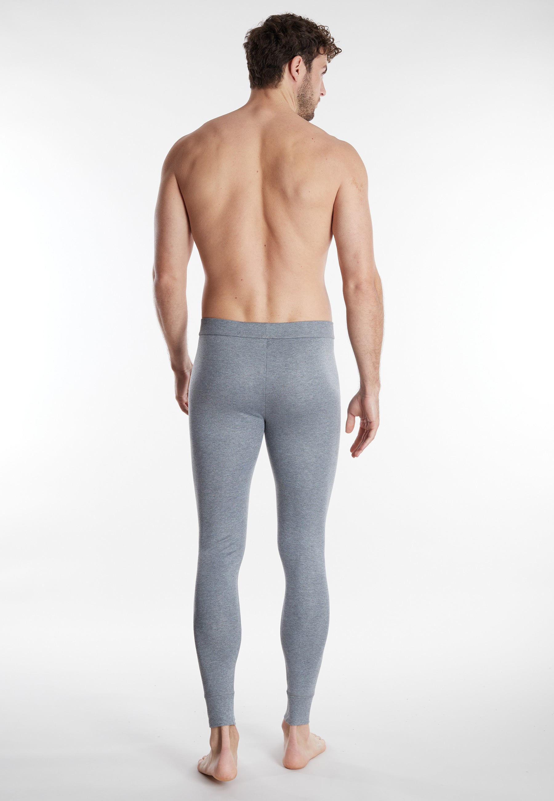 CECEBA Herren lange Unterhose grau uni