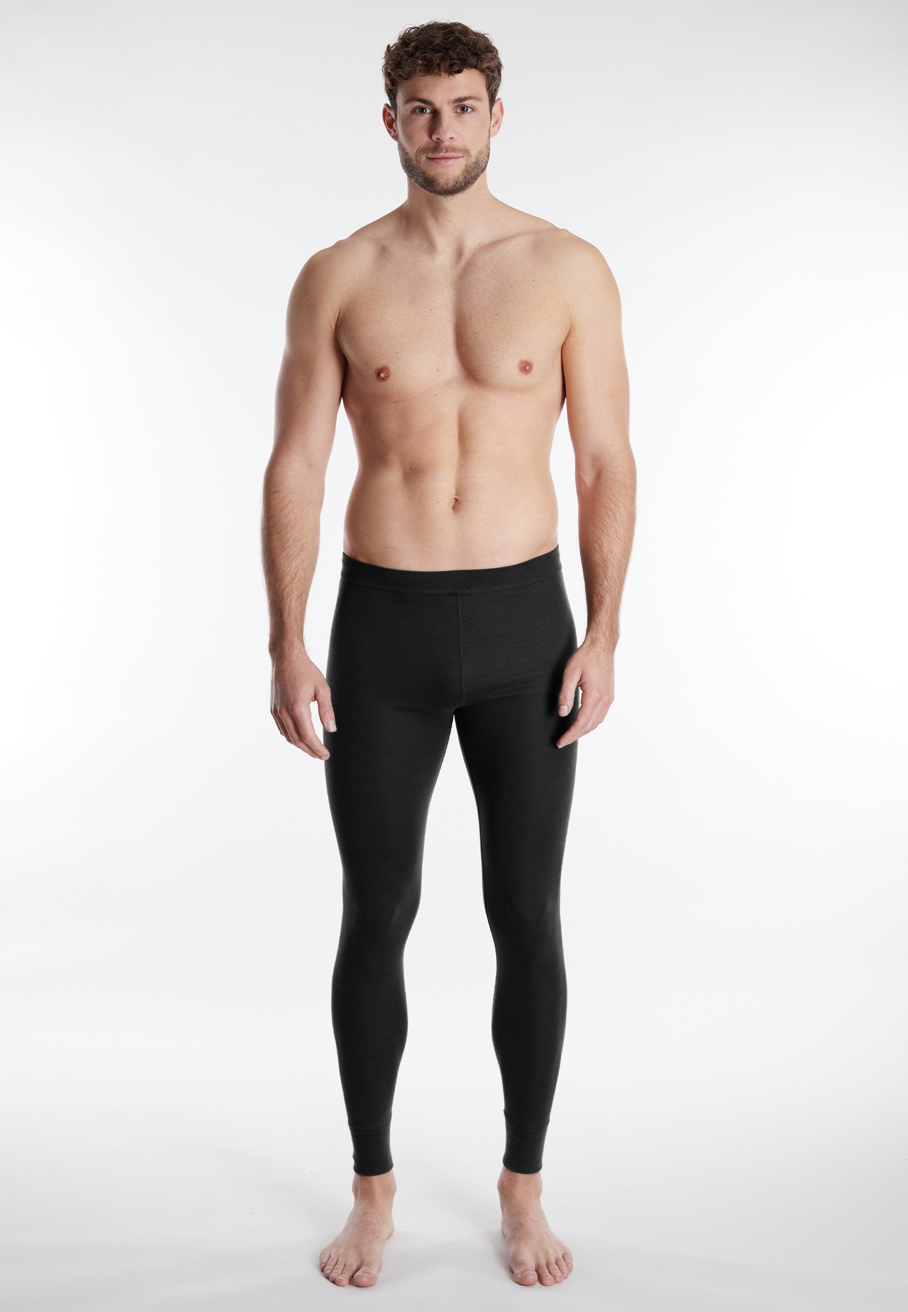 CECEBA Herren lange Unterhose schwarz uni