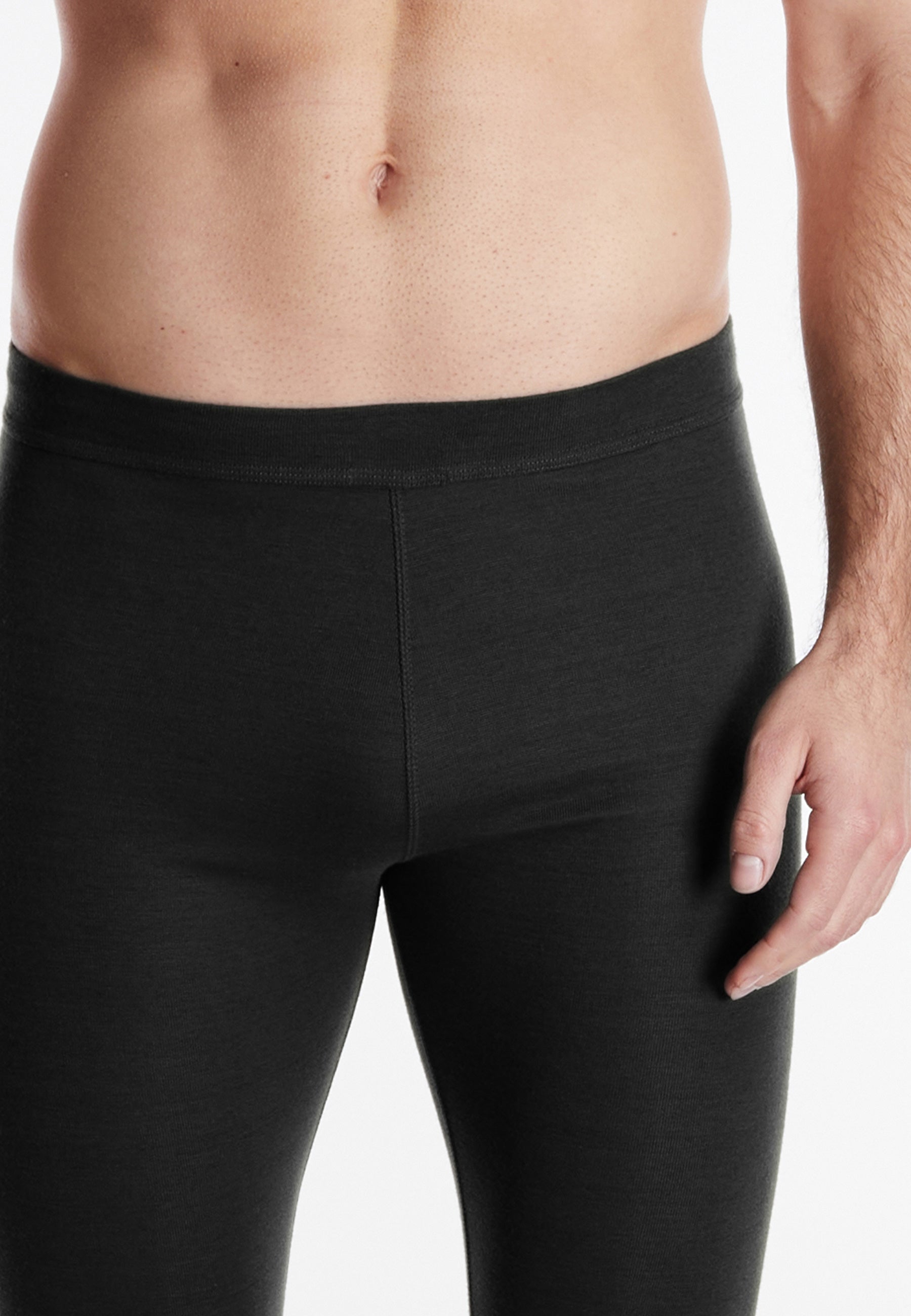 CECEBA Herren lange Unterhose schwarz uni