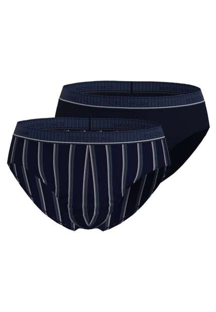CECEBA Herren  blau längsgestreift 2er Pack