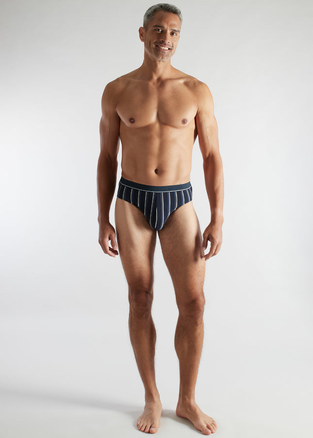 CECEBA Herren Sport-Slip blau längsgestreift 2er Pack