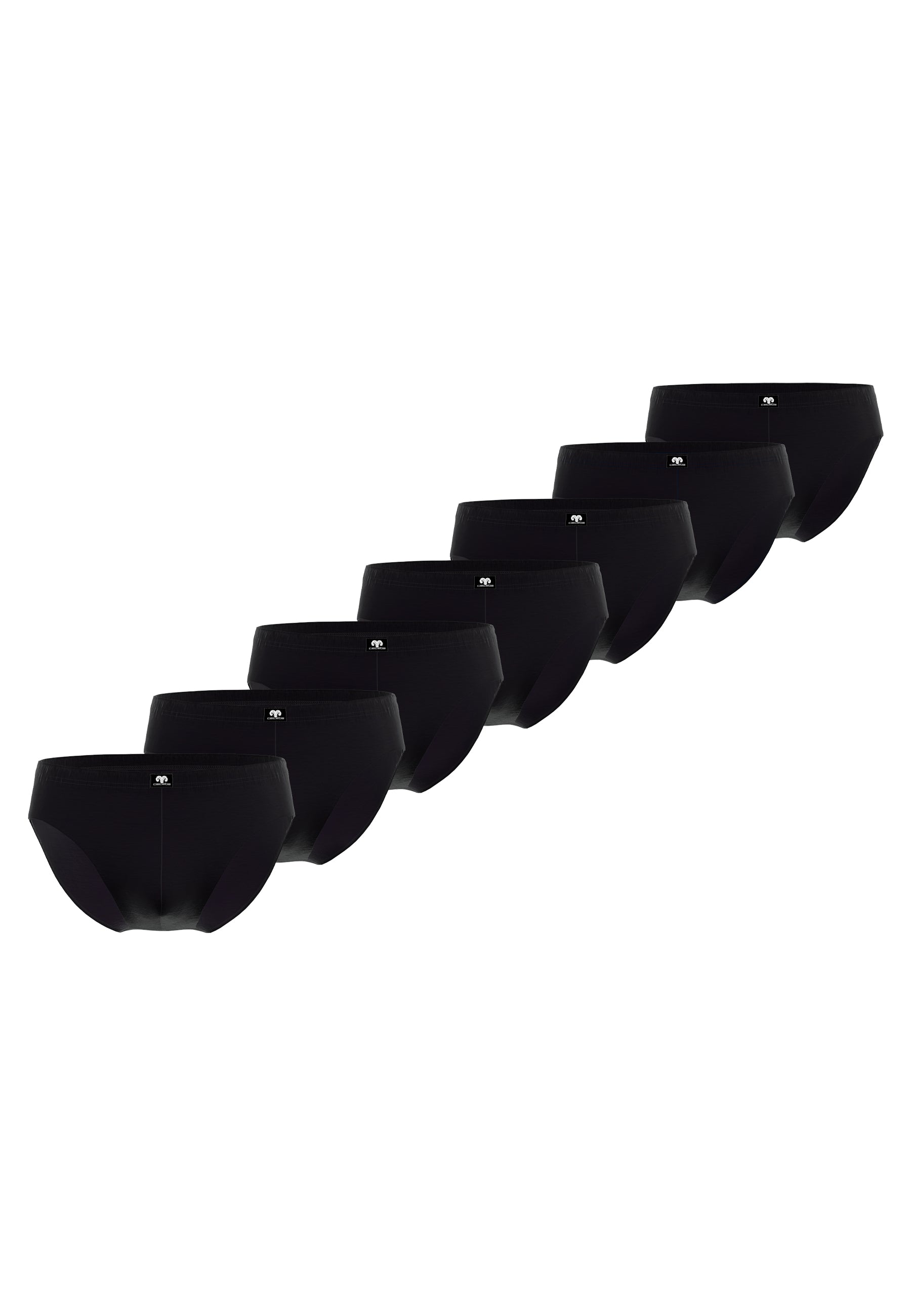 CECEBA men's sports briefs, black, pack of 7 
