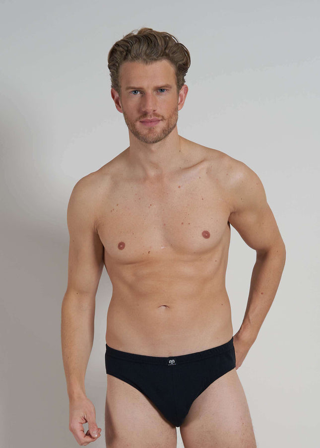 CECEBA Herren Sport-Slip schwarz uni 7er Pack