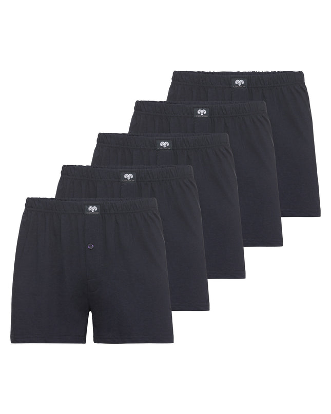 CECEBA Herren Boxershort blau uni 5er Pack