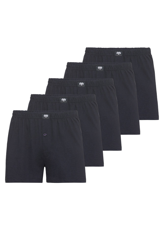 CECEBA Herren Boxershort blau uni 5er Pack