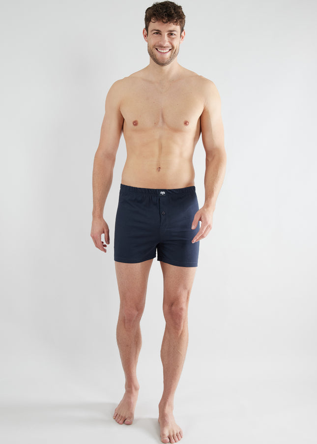 CECEBA Herren Boxershort blau uni 5er Pack