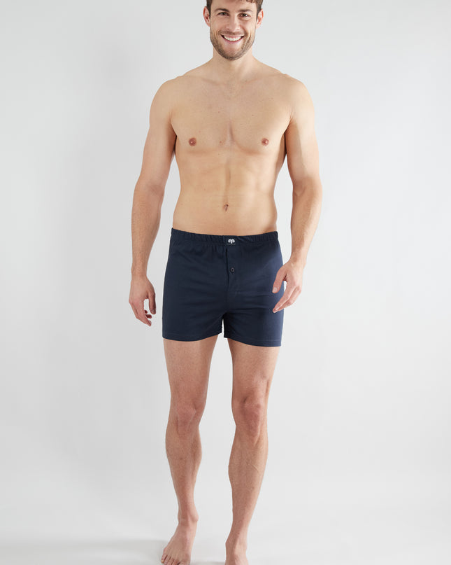 CECEBA men's boxer shorts, blue, plain, pack of 5 