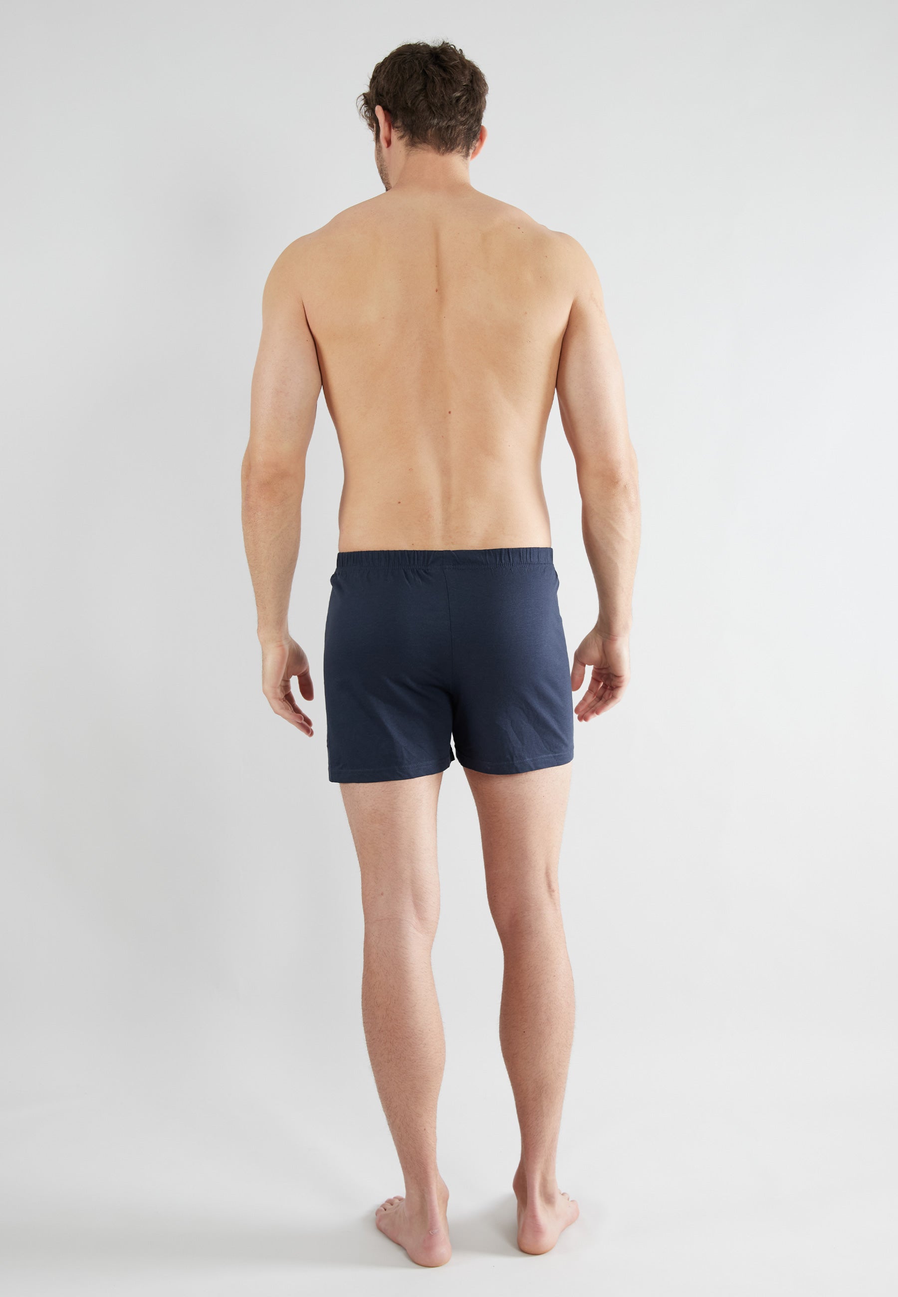 CECEBA men's boxer shorts, blue, plain, pack of 5 