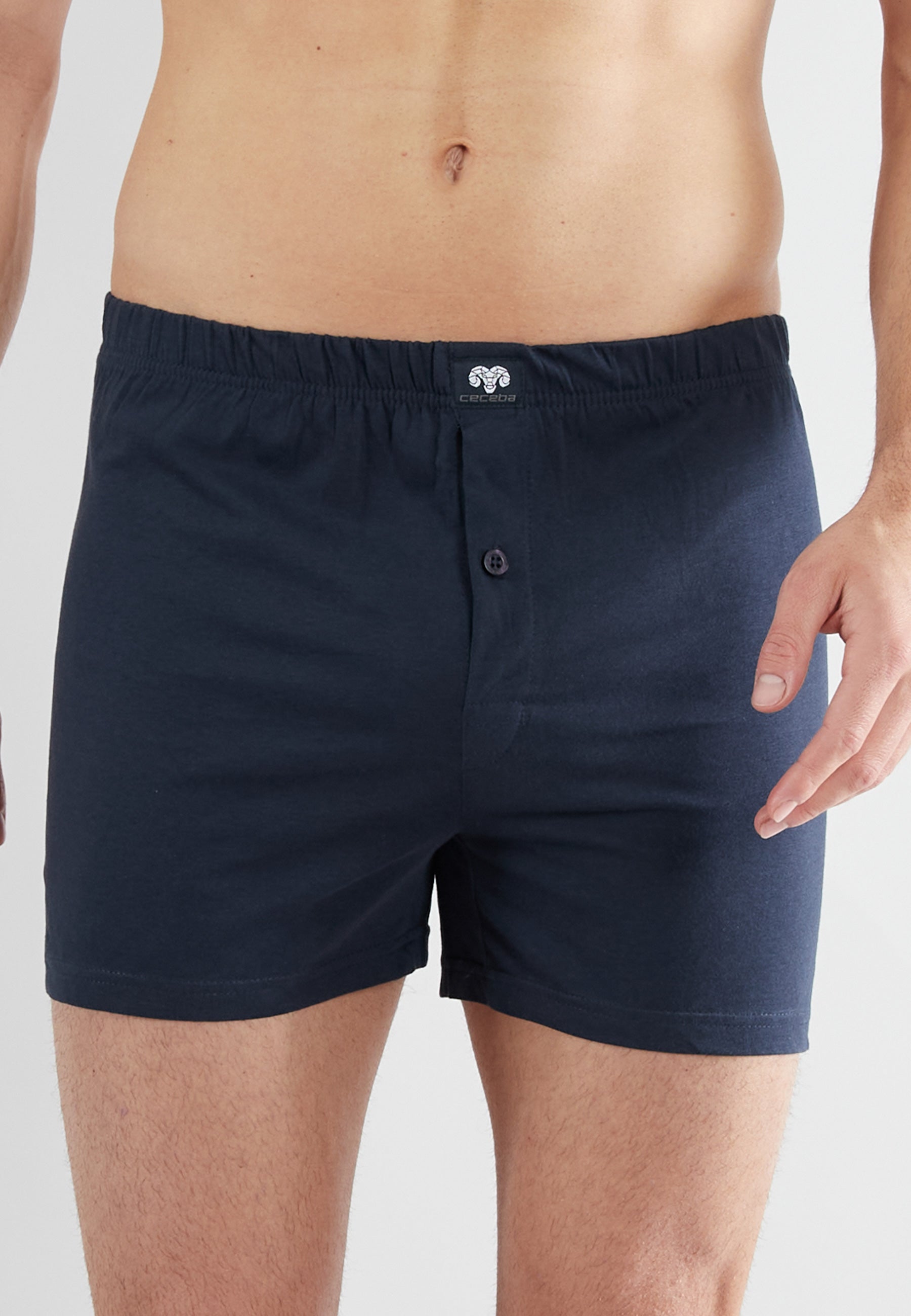 CECEBA Herren Boxershort blau uni 5er Pack