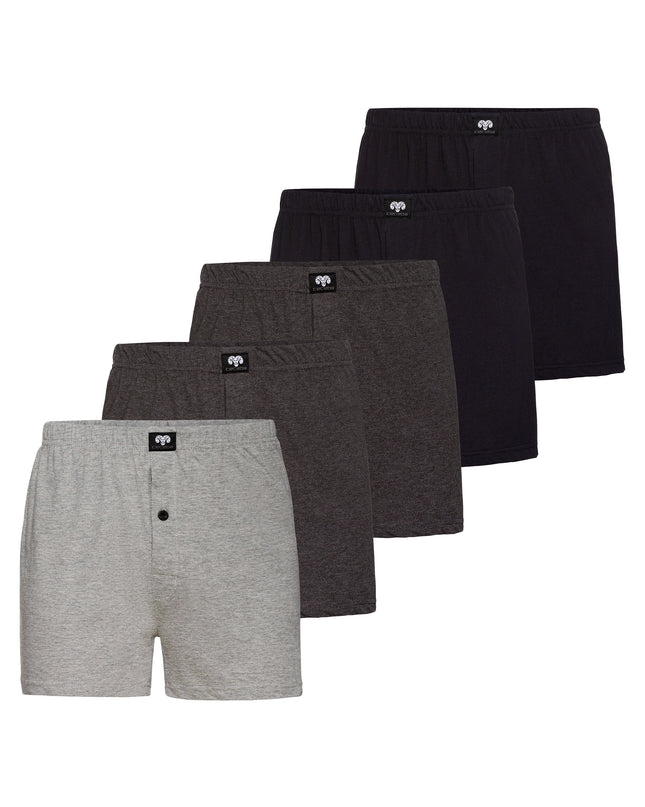 CECEBA men's boxer shorts gray plain pack of 5 