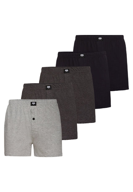 CECEBA Herren Boxershort grau uni 5er Pack
