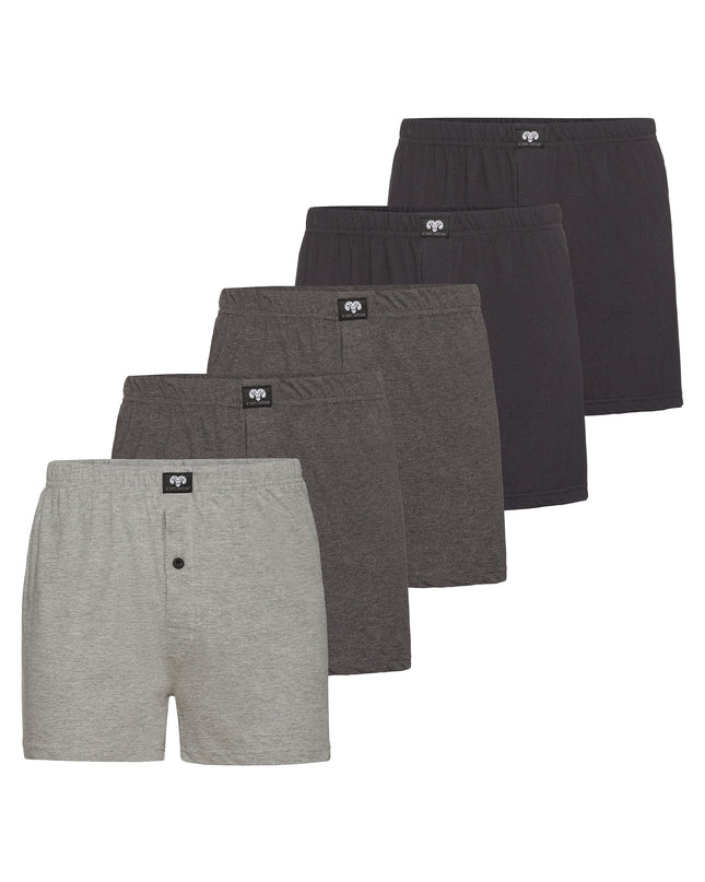 CECEBA Herren Boxershort grau uni 5er Pack