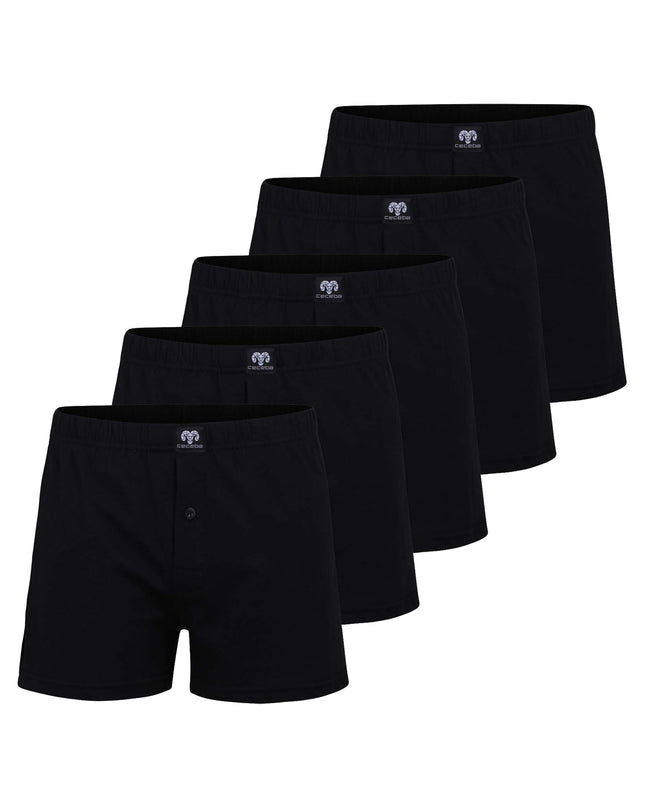 CECEBA Herren Boxershort schwarz uni 5er Pack