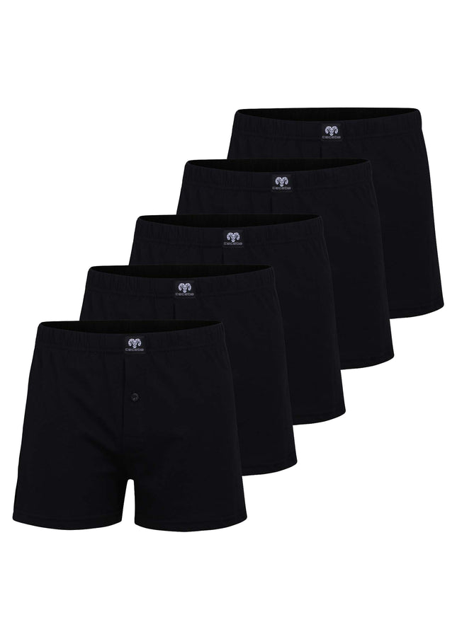 CECEBA Herren Boxershort schwarz uni 5er Pack